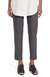 Eileen Fisher Stretch Crepe Slim Ankle Pants In Bark