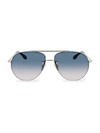 Victoria Beckham Women's V Star 61mm Aviator Sunglasses In Blue