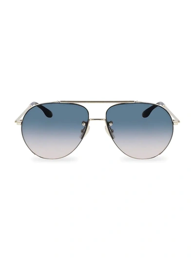 Victoria Beckham Women's V Star 61mm Aviator Sunglasses In Blue