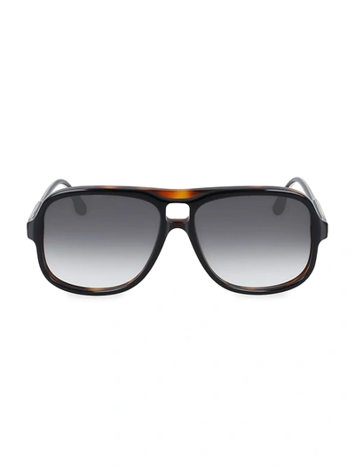 Victoria Beckham 59mm Gradient Navigator Sunglasses In Black/ Tortoise/ Grey Gradient