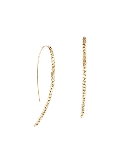 Lana Jewelry 14k Yellow Gold Nude Curb Open Hoops