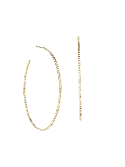 Lana 14k Yellow Gold Nude Curb Chain Large Hoops