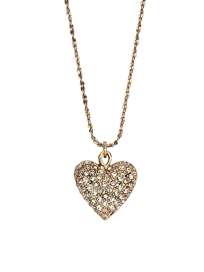 Jennifer Behr Kama Goldtone Crystal Heart Necklace In Crystal Antique Gold