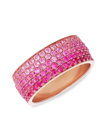 Emily P Wheeler Ombré Baby Flamingo 18k Rose Gold & Pink Sapphire Cigar Ring In Rose Gold Pink Ombre Sapphire