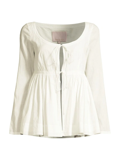 Rebecca Taylor Cotton Voile Soft Shirt Jacket In White