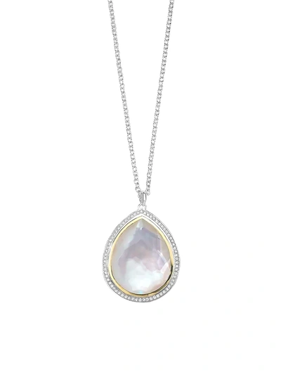 Ippolita 18k Yellow Gold & Sterling Silver Chimera Rock Candy Rock Crystal & Mother Of Pearl Doublet & Diamon