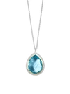 Ippolita 18k Yellow Gold & Sterling Silver Chimera Rock Candy Blue Topaz & Diamond Halo Large Pendant Necklac In Blue/silver