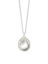 Ippolita Teardrop Pendant Necklace In With Diamonds In White/silver