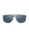 Dior Logo Lens 63mm Square Flat Top Sunglasses In Crystal Blue