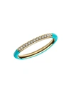 Ippolita Stardust 18k Yellow Gold, Turquoise Ceramic & Diamond Ring