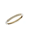 Ippolita Women's Stardust 18k Yellow Gold, White Ceramic & Diamond Ring