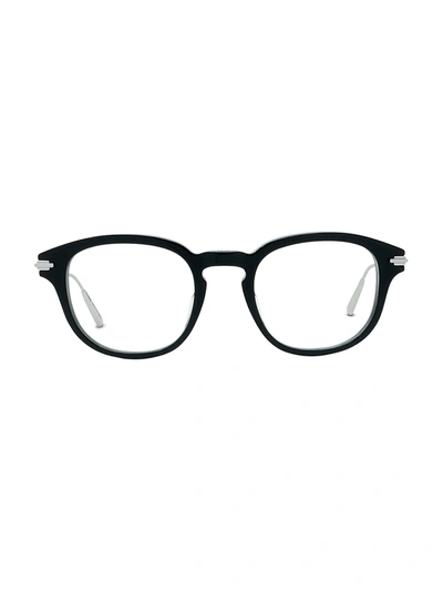 Dior Blacksuito 49mm Round Eyeglasses In Shiny Black