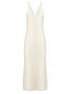 CAROLINA HERRERA LUREX KNIT V-NECK MIDI-DRESS,400014970788