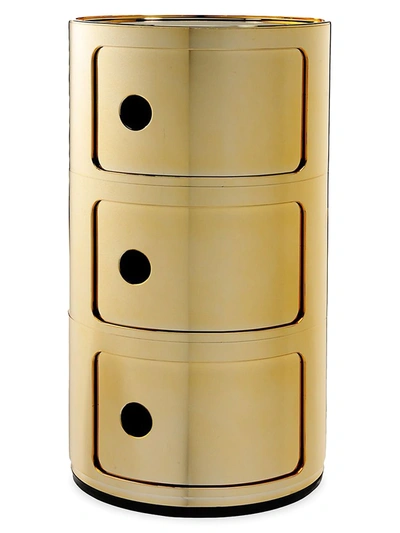 Kartell Componibili 3-door Storage Cabinet In Yellow