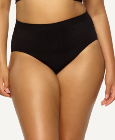 Paramour Plus Size Body Smooth Seamless Brief Panty In Black
