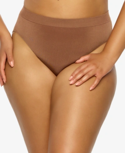 Paramour Plus Size Body Smooth Seamless High Leg Brief Panty In Hazelnut