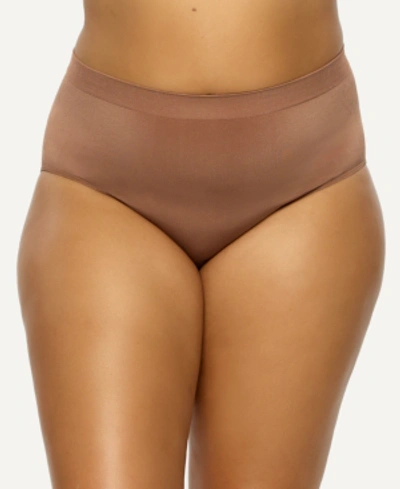 Paramour Plus Size Body Smooth Seamless Brief Panty In Hazelnut