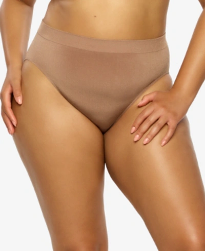 Paramour Plus Size Body Smooth Seamless High Leg Brief Panty In Rose