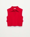Mango Women's Vest With Side Opening In Red