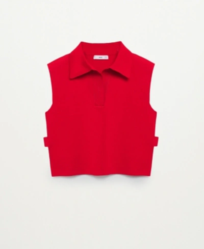 Mango Women's Vest With Side Opening In Red