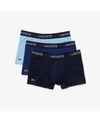 Lacoste Men's Big And Tall Microfiber Trunk Set, 3-piece In Light Blue