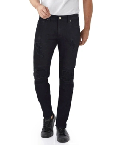 X-ray Men's Rawx Slim Fit Moto Detail Stretch Jeans In Indigo