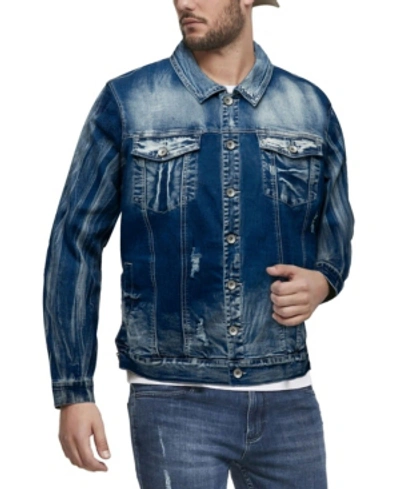 X-ray Men's Washed Denim Jacket In Blue