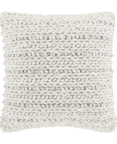 White Sand Small Haven Pillow Square Decorative Throw Pillow, 18" X 18" Bedding In White