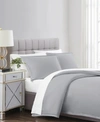 Charisma 400-thread Count Percale 3-piece Almond Milk Duvet Set, Full-queen In Gray
