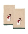 Avanti Friends Gather Holiday 2-pc. Fingertip Towel Set, 18" X 12" In Tan