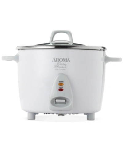 Aroma Arc-757sg Simply Stainless 14-cup Rice Cooker In White
