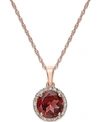 Macy's Blue Topaz (1-1/2 Ct. T.w.) And Diamond Accent Pendant Necklace In 14k White Gold (also Available In In Garnet