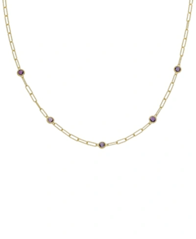 Macy's Swiss Blue Topaz Paperclip Link 18" Statement Necklace (4 Ct. T.w.) In Sterling Silver (also In Amet In Amethyst