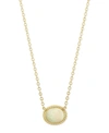 Macy's Gemstone Twist Gallery Necklace In 14k Yellow Gold In Opal