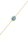 Macy's Gemstone Twist Gallery Bracelet In 14k Yellow Gold (available In Opal, Peridot, Blue Topaz, Amethyst In Blue Topaz
