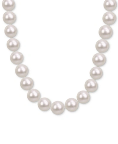 Macy's Cultured Freshwater Pearl (9-10mm) Strand 18" Collar Necklace In Silver