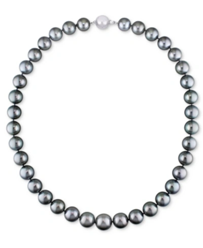 Macy's Cultured Tahitian Pearl (10-12-1/2mm) Strand 18" Collar Necklace In White Gold