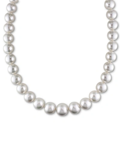 Macy's Cultured South Sea Cultured Pearl (10-12mm) Graduated 18" Collar Necklace In White