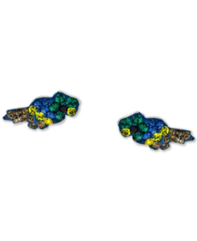 Giani Bernini Multicolor Crystal Parrot Stud Earrings In Sterling Silver, Created For Macy's