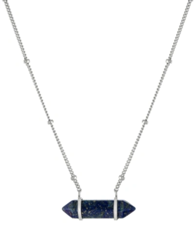 Giani Bernini Lapis Hexagon Pendant Necklace In Sterling Silver, 16" + 2" Extender, Created For Macy's