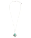Barse Bazaar Sterling Silver And Genuine Turquoise Pendant On Chain Necklace In Turquoise