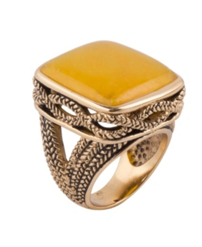 Barse Sunny Statement Ring In Yellow Quartz