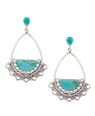 Barse Bazaar Statement Earrings In Turquoise