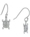 Giani Bernini Cubic Zirconia Turtle Drop Earrings In Sterling Silver, Created For Macy's In Sterling Silver