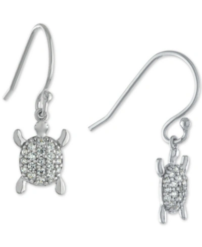 Giani Bernini Cubic Zirconia Turtle Drop Earrings In Sterling Silver, Created For Macy's