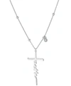 Giani Bernini Cubic Zirconia Faith Cross Pendant Necklace In Sterling Silver, 16" + 2" Extender, Created For Macy' In Sterling Silver