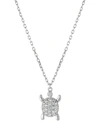Giani Bernini Cubic Zirconia Turtle Pendant Necklace In Sterling Silver, 16" + 2" Extender, Created For Macy's In Sterling Silver
