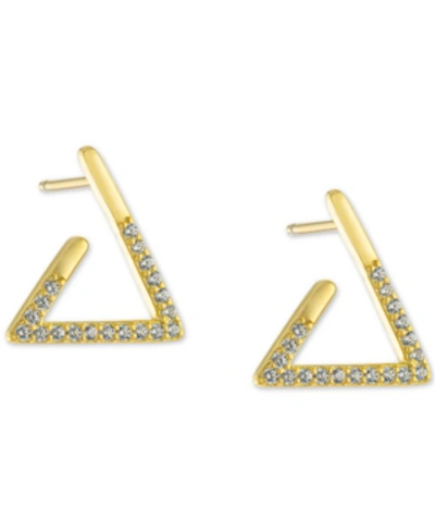 Giani Bernini Cubic Zirconia Open Triangle Stud Earrings In 18k Gold-plated Sterling Silver, Created For Macy's In Yellow Gold