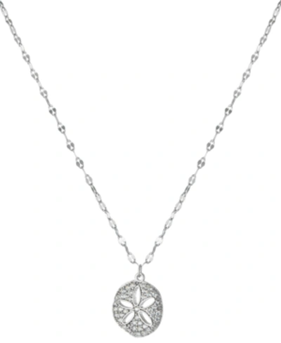 Giani Bernini Cubic Zirconia Sand Dollar Pendant Necklace In Sterling Silver, 16" + 2" Extender, Created For Macy'