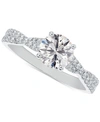 DE BEERS FOREVERMARK PORTFOLIO BY DE BEERS FOREVERMARK DIAMOND ROUND-CUT TWISTED PAVE ENGAGEMENT RING (7/8 CT. T.W.) IN 1